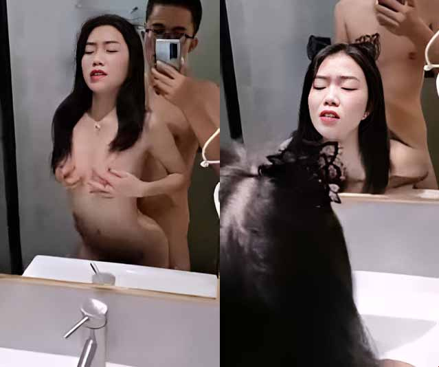 Kız kardeşimi aynanın önünde doggy